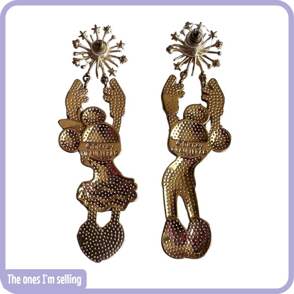 2021 Walt Disney World Parks 50th Anniversary Mickey & Minnie BaubleBar Earrings - Picture 3 of 3